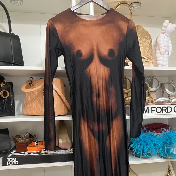 JEAN PAUL GAULTIER Brown Lotta Volkova Edition 'The Naked' Maxi Dress brown - Picture 4 of 8